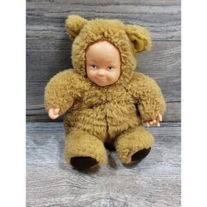 Anne Geddes Realistic Baby Teddy Bear Doll Blue Eyes